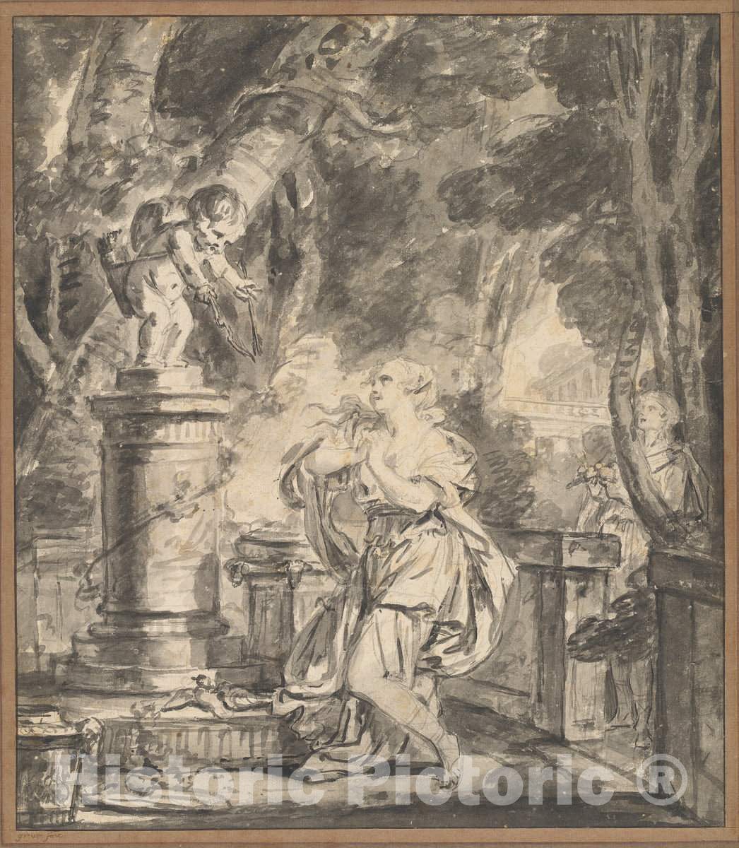 Art Print : Baptiste Greuze, Sacrifice to Love, c. 1766 - Vintage Wall Art