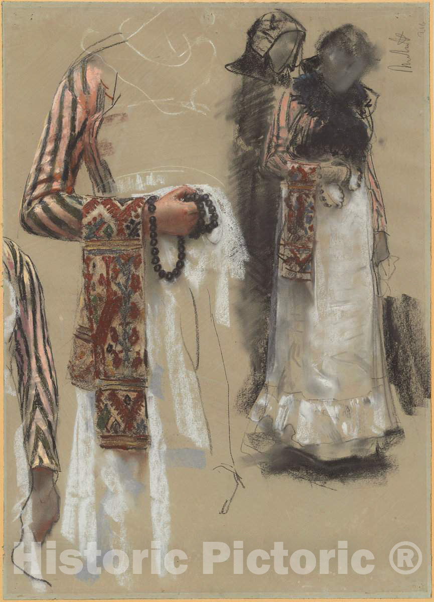 Art Print : Francesco Paolo Michetti, Southern Italian Woman Dressed for Church, c.1887 - Vintage Wall Art