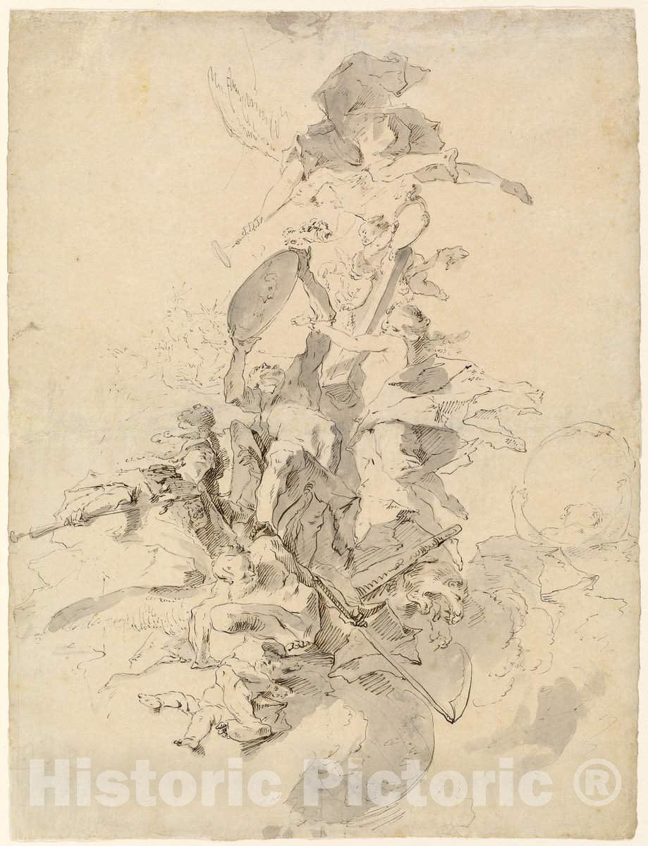 Art Print : Josef Winterhalder The Younger, The Glorification of a Prelate, c. 1780 - Vintage Wall Art
