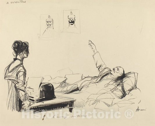 Art Print : Louis Forain, A Versailles. L'envoye des boches, c.1917 - Vintage Wall Art