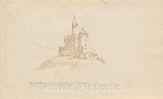 Art Print : Karl Julius von Leypold, Schloss Windeck b. Weinhelm a. d. Bergstrasse - Vintage Wall Art