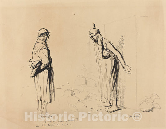 Art Print : Louis Forain, Qu'est-ce Vous voulez? -Les Louis de 1871, c.1917 - Vintage Wall Art