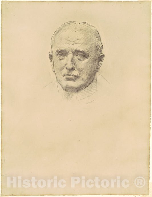 Art Print : John Singer Sargent, Study of Field Marshal John French for General Officers of World War I, 1920-1922 - Vintage Wall Art