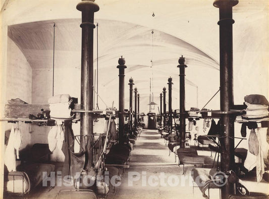 Art Print : Les Salles des Gardes, Palais des Papes, Avignon, France, 1860s - Vintage Wall Art