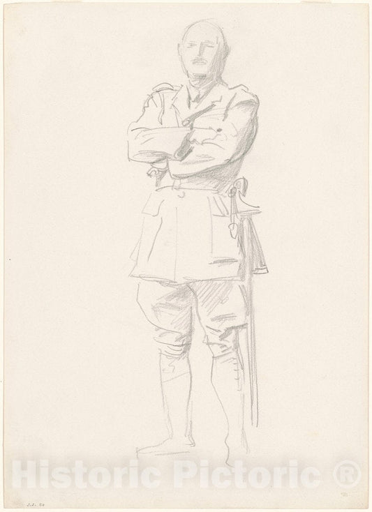 Art Print : John Singer Sargent, Study of General Louis Botha for General Officers of World War I, 1920-1922 - Vintage Wall Art