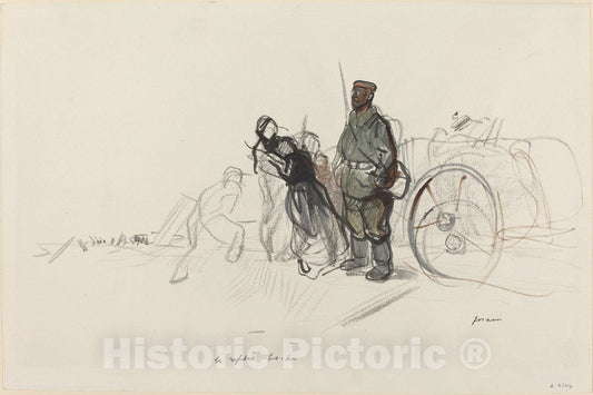 Art Print : Louis Forain, Le replis boche, c.1917 - Vintage Wall Art