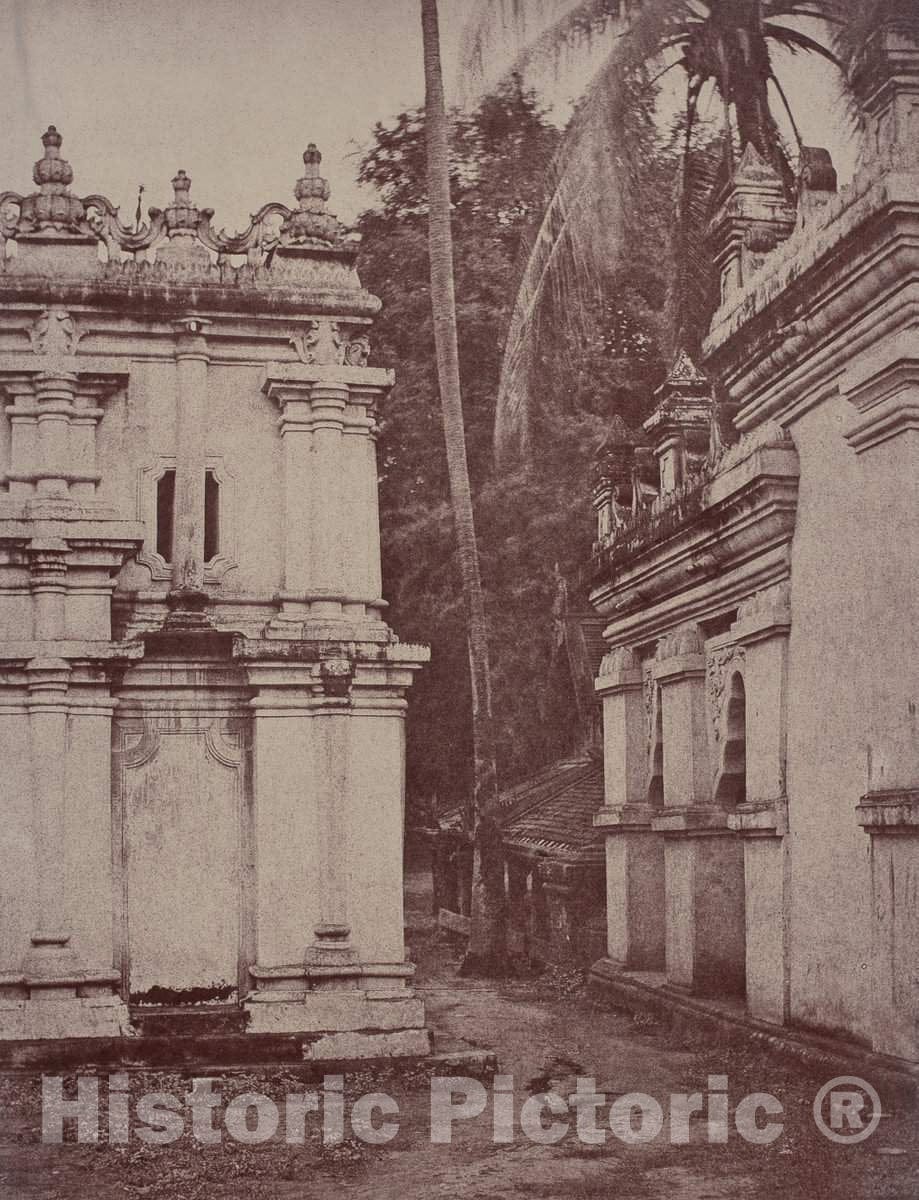 Art Print : Linnaeus Tripe, Amerapoora: View Amongst The Pagodas Near The Statue, 1855 - Vintage Wall Art