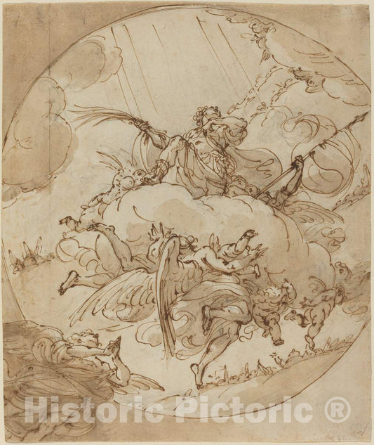 Art Print : Ubaldo Gandolfi, The Apotheosis of San Vitale, 1781 - Vintage Wall Art