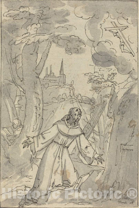 Art Print : Johann Matthias Kager, The Stigmatization of Saint Francis, 1607 - Vintage Wall Art