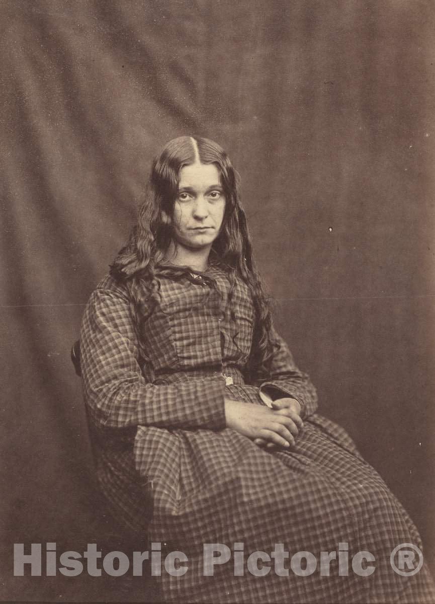 Art Print : Dr. Hugh Welch Diamond, Woman, Surrey County Asylum, c. 1855 - Vintage Wall Art