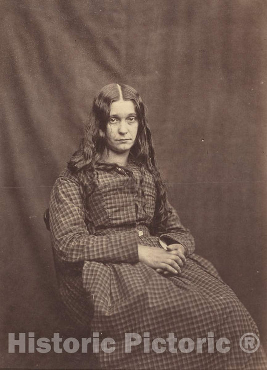 Art Print : Dr. Hugh Welch Diamond, Woman, Surrey County Asylum, c. 1855 - Vintage Wall Art