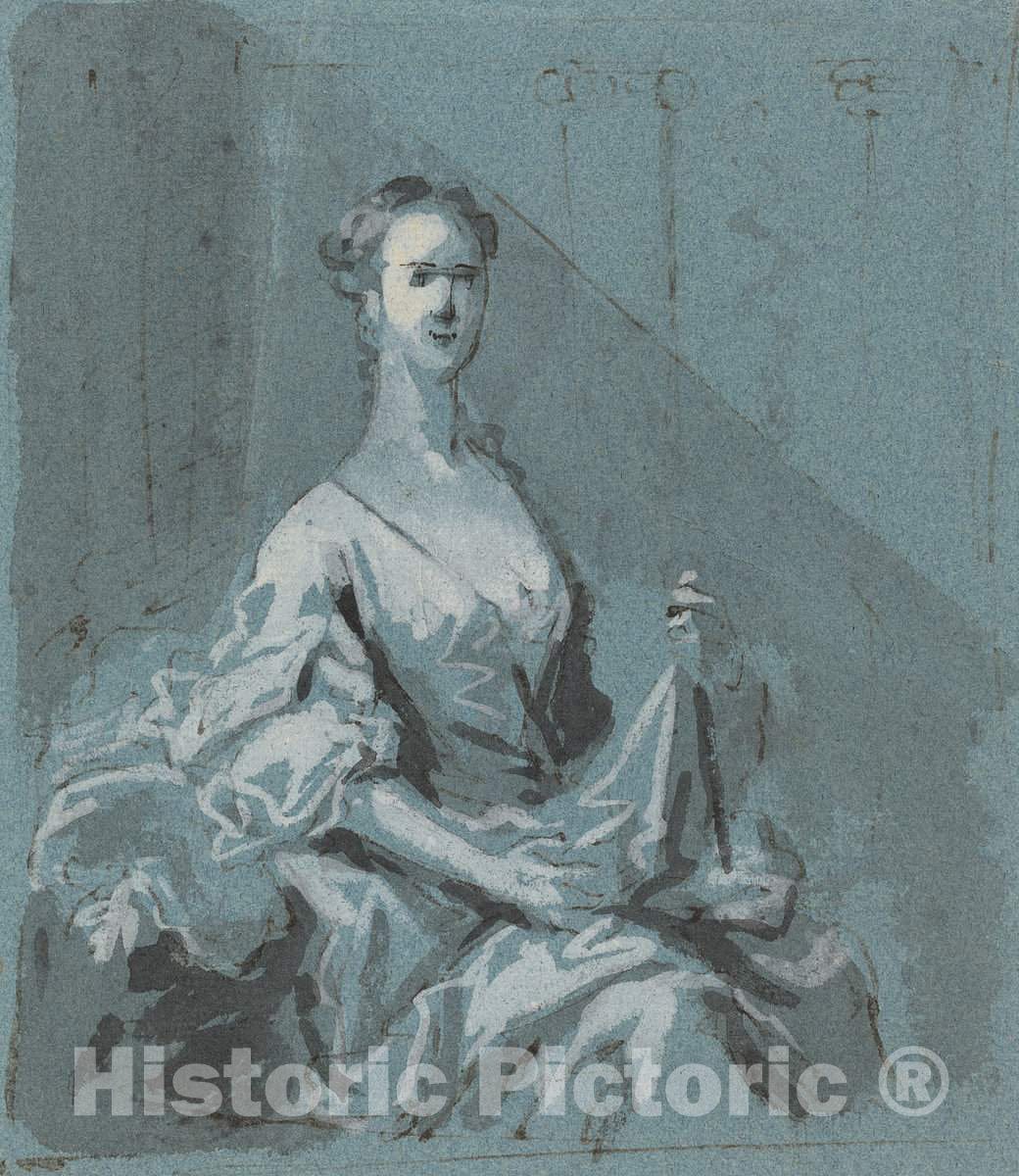 Art Print : Jacopo Amigoni, Portrait of a Lady - Vintage Wall Art