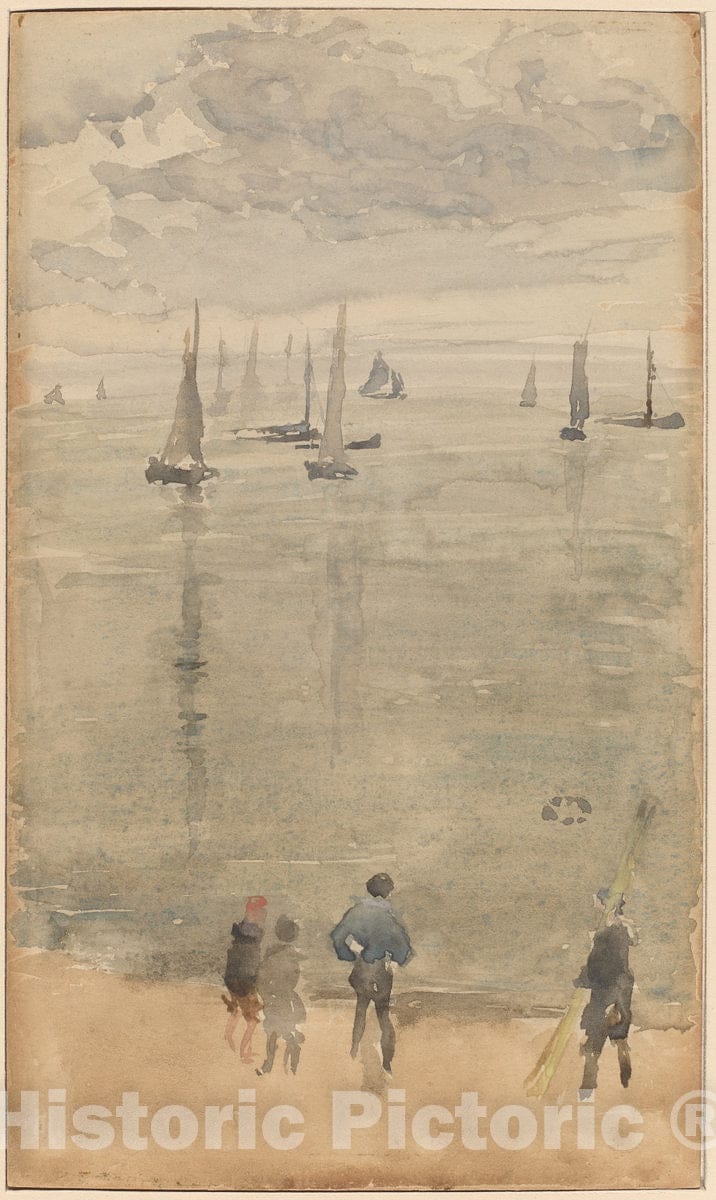 Art Print : James McNeill Whistler, Violet [Note?].The Return of The Fishing Boats, c. 1885 - Vintage Wall Art