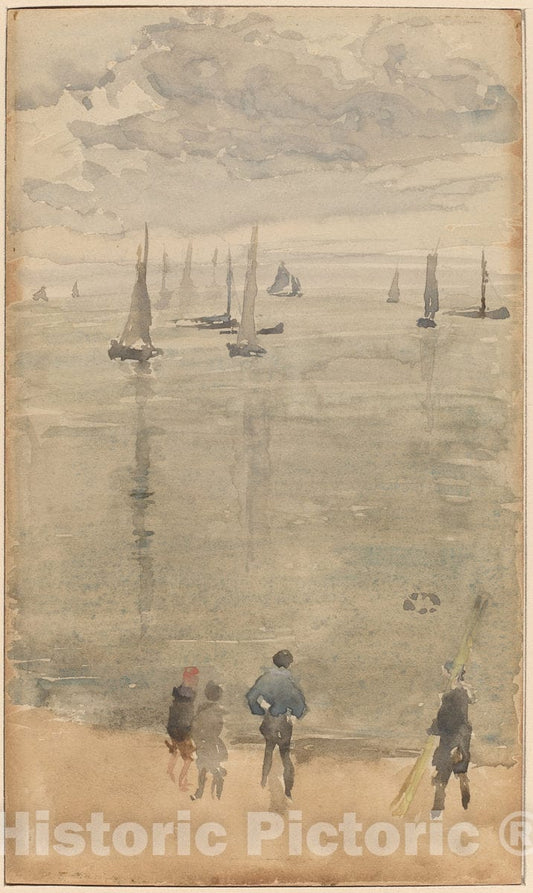 Art Print : James McNeill Whistler, Violet [Note?].The Return of The Fishing Boats, c. 1885 - Vintage Wall Art