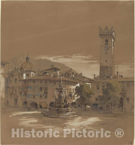 Art Print : Albert Emil Kirchner, View of Trento - Vintage Wall Art