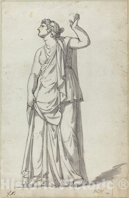 Art Print : Jacques-Louis David, Roman Statue of a Muse (Anchyrrhoe) - Vintage Wall Art
