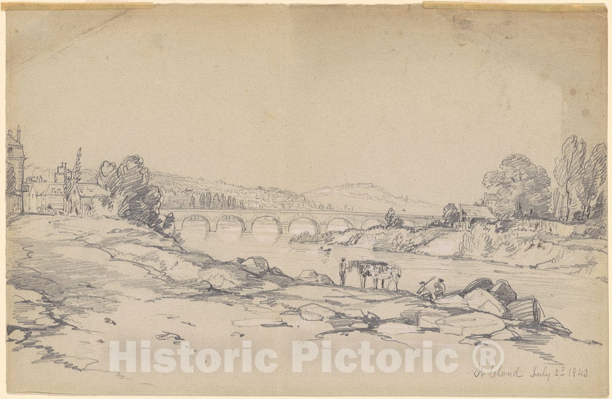 Art Print : Frederick Kensett, St. Cloud, 1843 - Vintage Wall Art