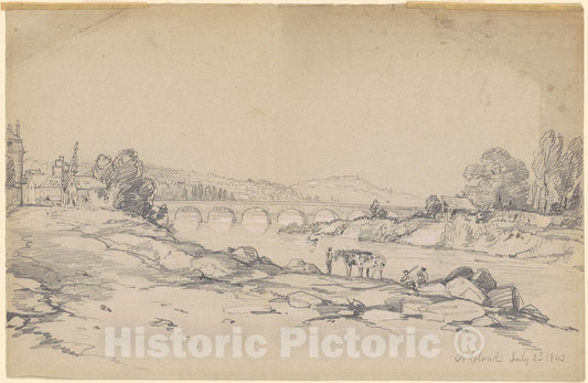 Art Print : Frederick Kensett, St. Cloud, 1843 - Vintage Wall Art