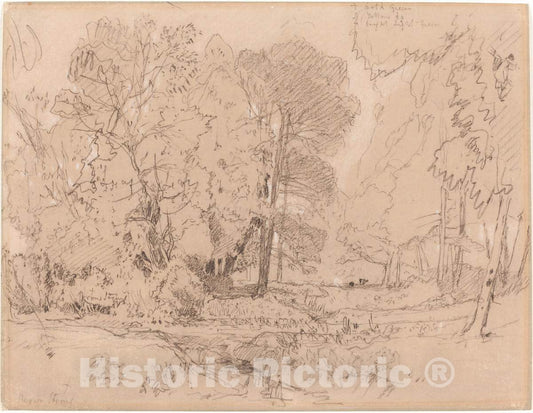Art Print : John Sell Cotman, Wooded Landscape, 1841 - Vintage Wall Art