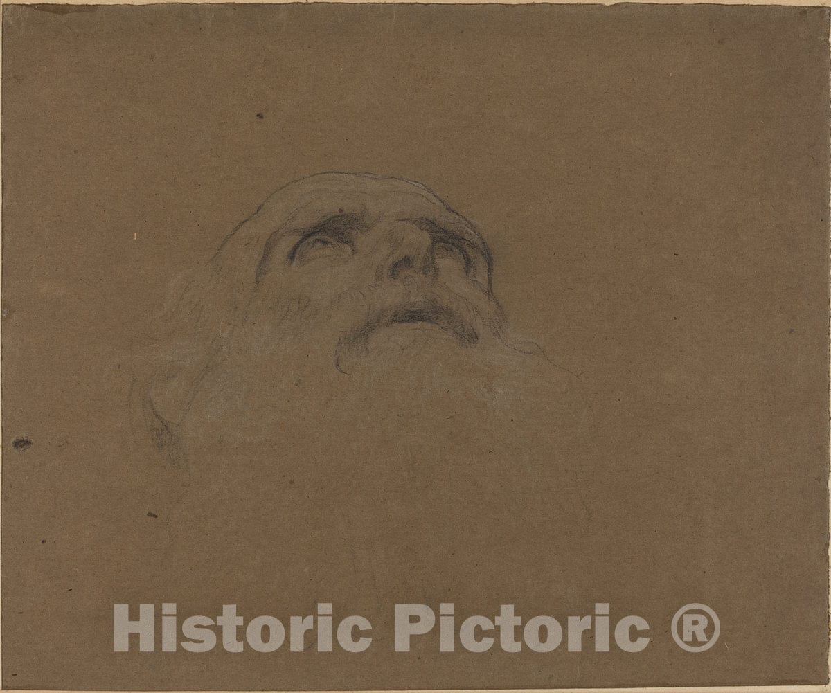 Art Print : Alphonse Legros, Head of an Old Man - Vintage Wall Art
