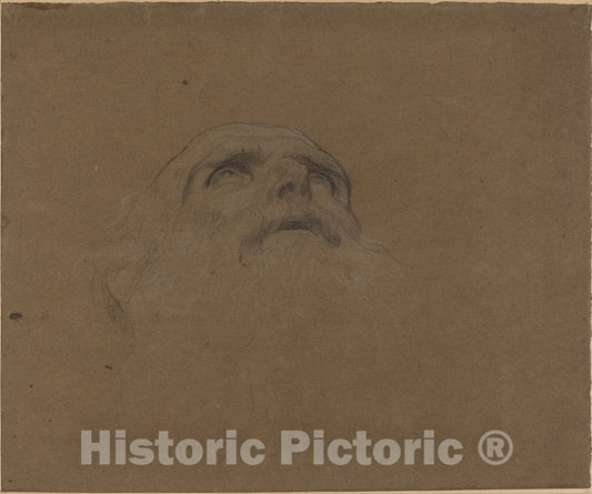 Art Print : Alphonse Legros, Head of an Old Man - Vintage Wall Art