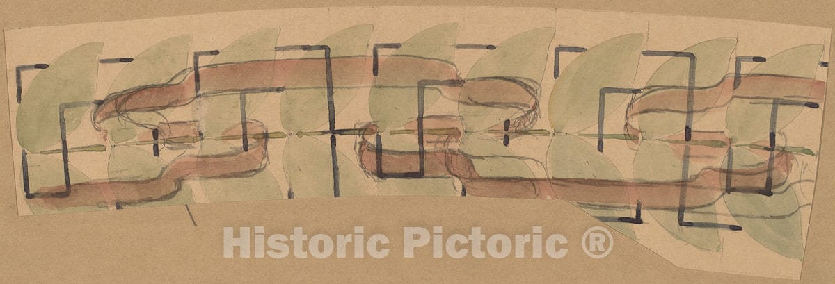 Art Print : Charles Sprague Pearce, Study for a Border Design, c.1894 - Vintage Wall Art