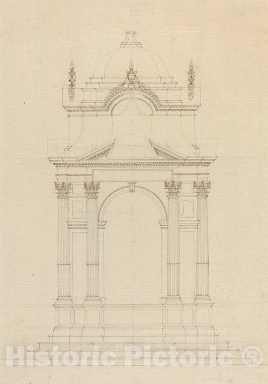 Art Print : Design for a Baldaquin - Vintage Wall Art