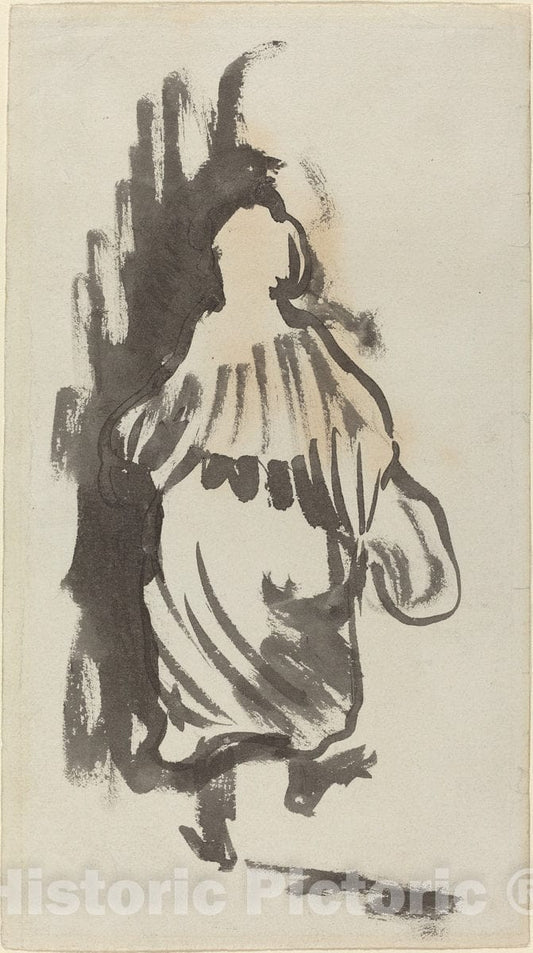 Art Print : Edouard Vuillard, Walking Figure Seen from Behind, c. 1894 - Vintage Wall Art