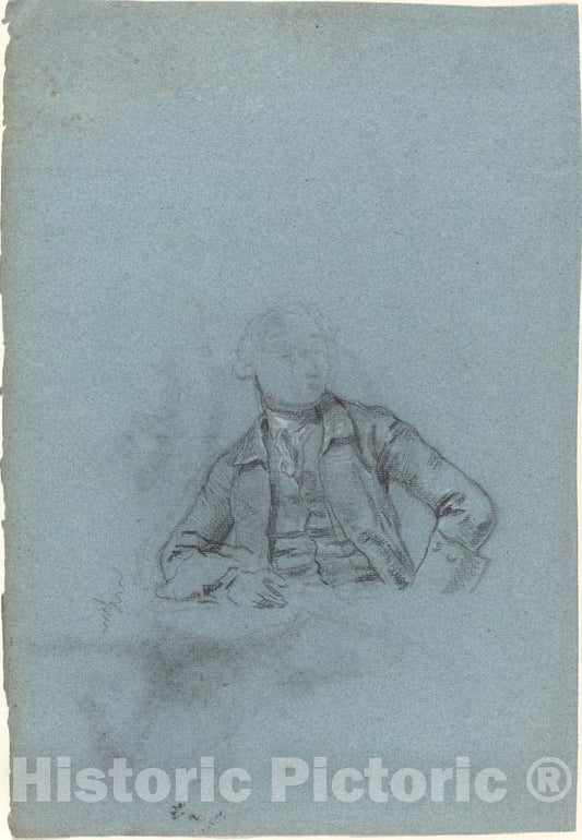 Art Print : Allan Ramsay, Study of a Seated Man [Recto] - Vintage Wall Art