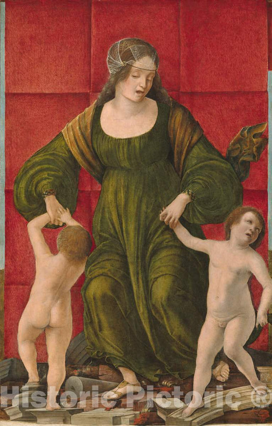 Art Print : Ercole de' Roberti, The Wife of Hasdrubal and Her Children, c.1492 - Vintage Wall Art