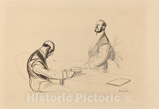 Art Print : Louis Forain, at The Conference, c. 1919 - Vintage Wall Art