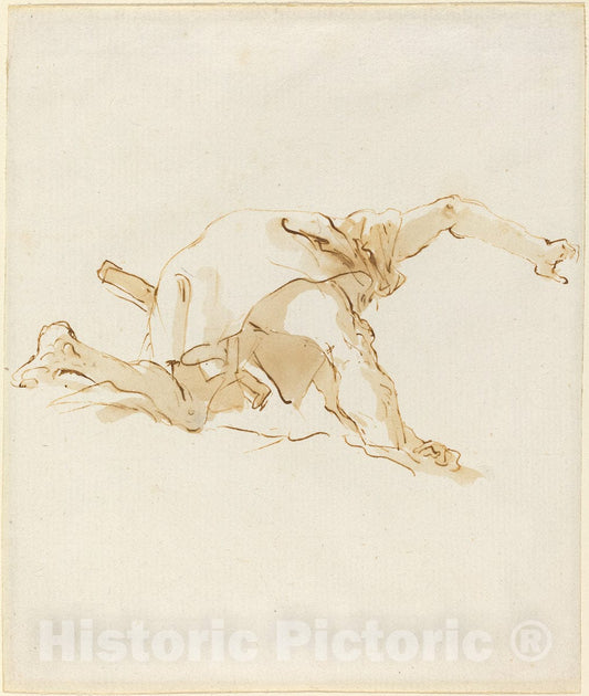 Art Print : Giovanni Battista Tiepolo, Figure on a Cloud, c.1755 - Vintage Wall Art
