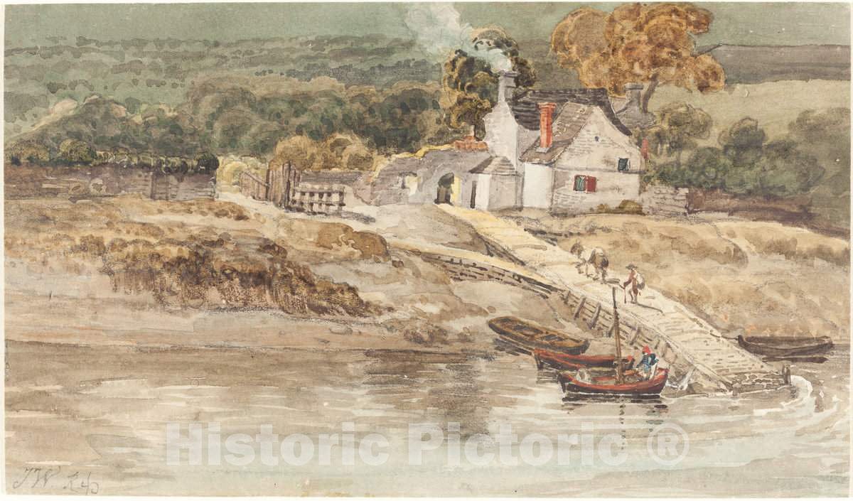 Art Print : James Ward, Landing Place Near Tintern Abbey, c. 1802 - Vintage Wall Art