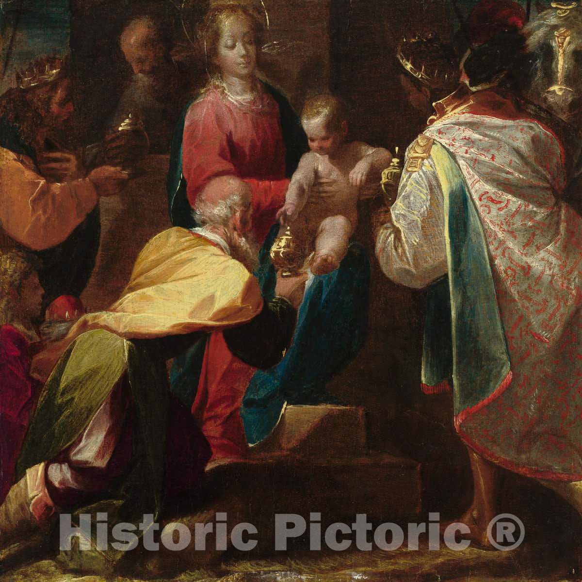 Art Print : Pier Francesco Mazzucchelli, The Adoration of The Magi, c. 1600 - Vintage Wall Art