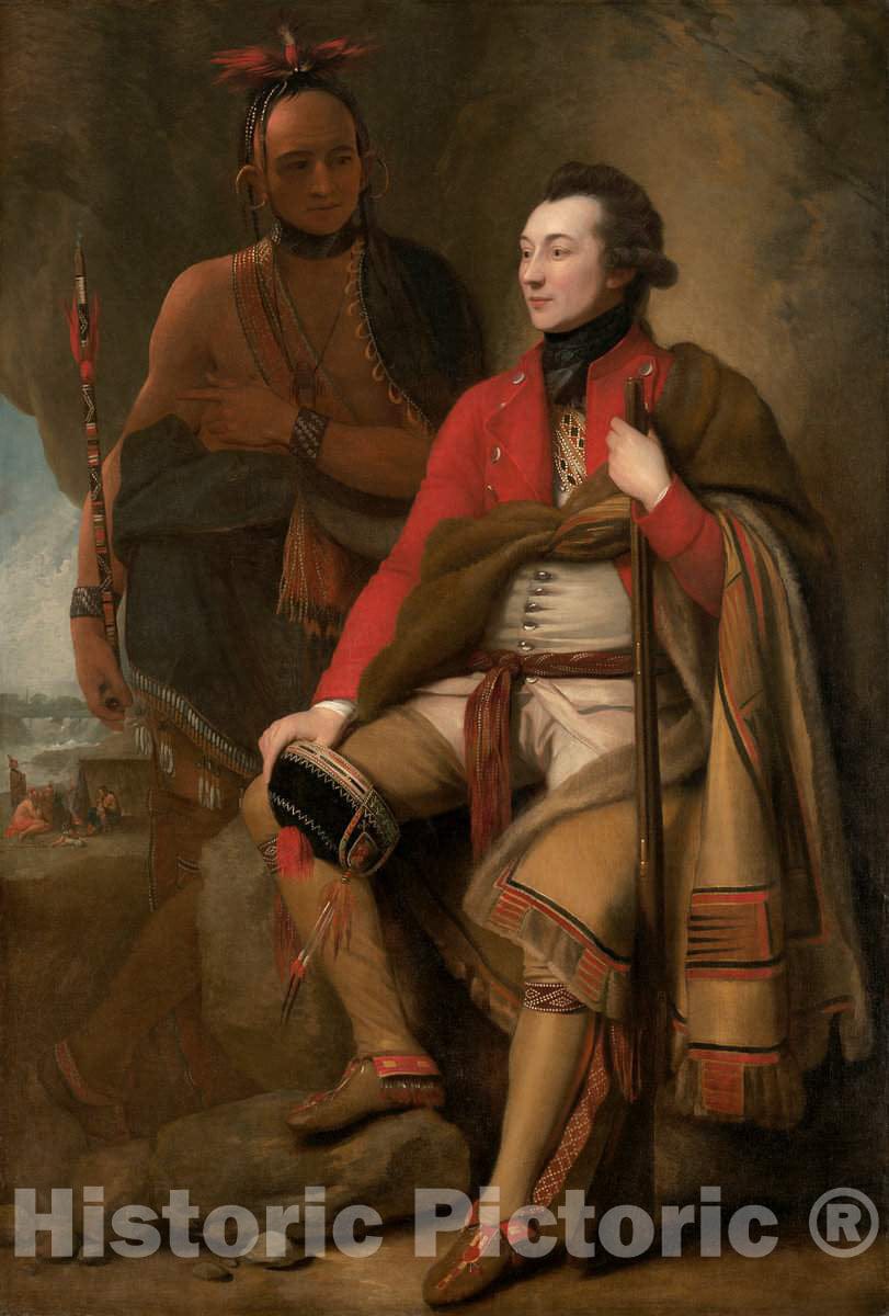 Art Print : Benjamin West, Colonel Guy Johnson and Karonghyontye (Captain David Hill), 1776 - Vintage Wall Art