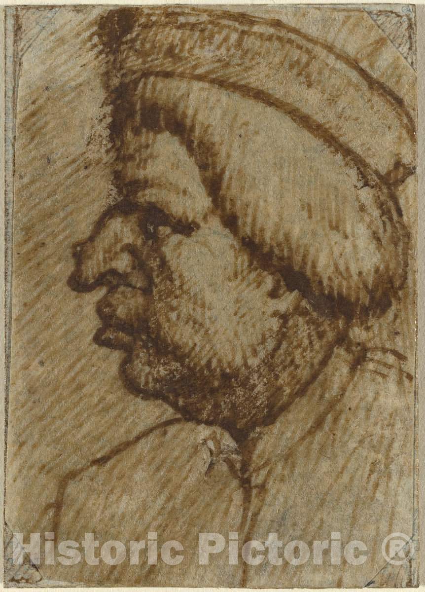 Art Print : Profile of a Man - Vintage Wall Art