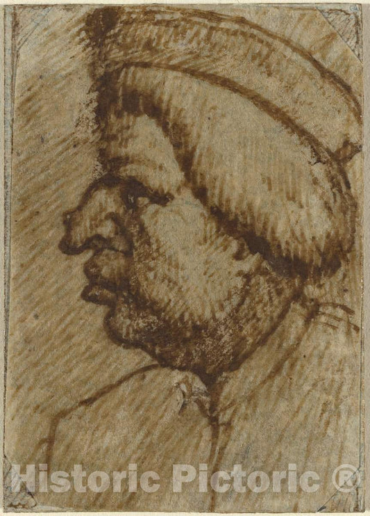 Art Print : Profile of a Man - Vintage Wall Art