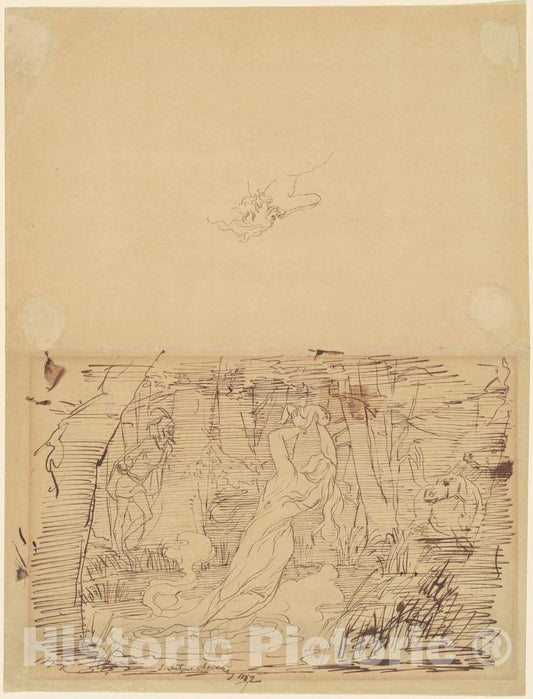 Art Print : Emanuel Gottlieb Leutze, Gretchen Murdering Her Child, 1852 - Vintage Wall Art