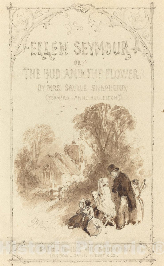Art Print : Myles Birket Foster, Title Page for Ellen Seymour - Vintage Wall Art