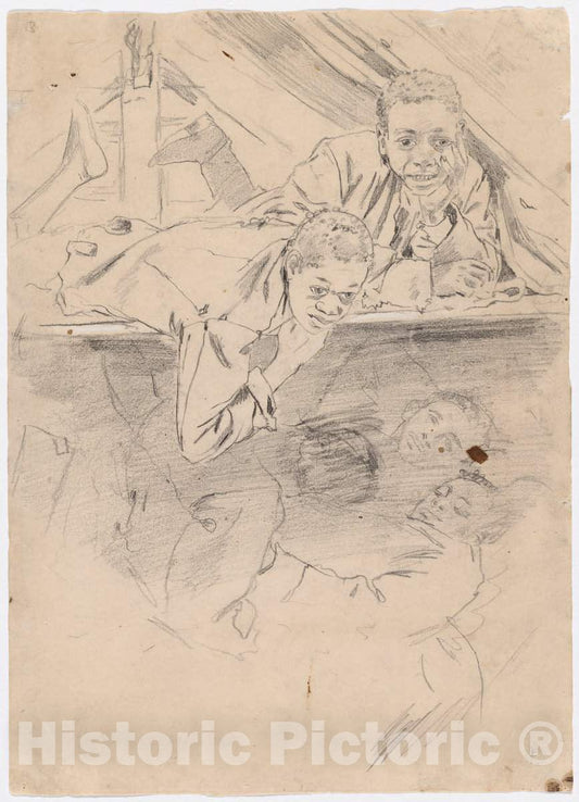 Art Print : Winslow Homer, Study for Army Boots [Verso], 1865 - Vintage Wall Art