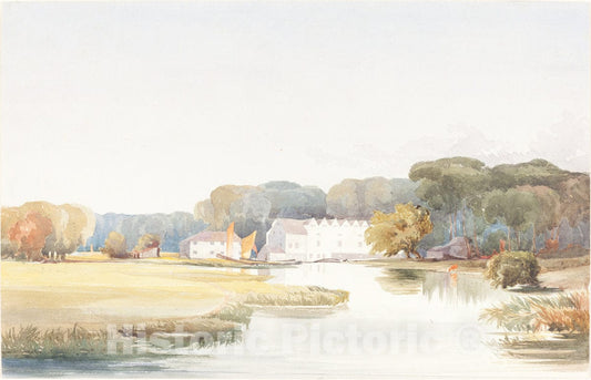 Art Print : Bulwer, Horstead Mill on The River Bure, Norfolk, c.1839 - Vintage Wall Art