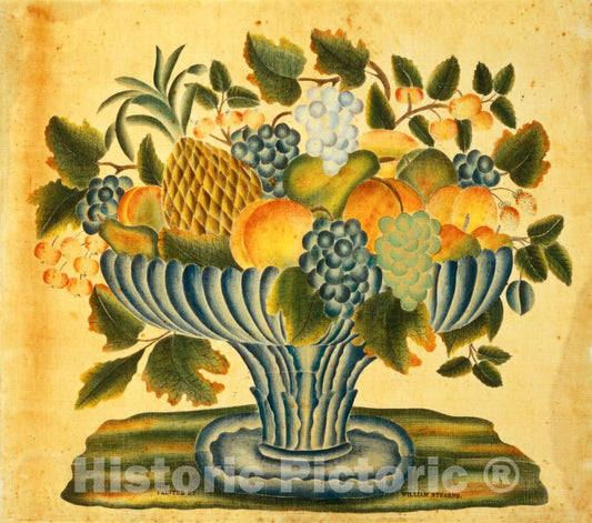 Art Print : William Stearns, Bowl of Fruit, c.1835 - Vintage Wall Art