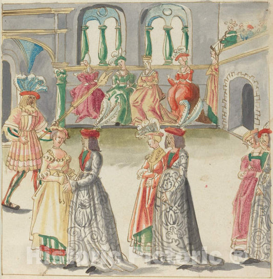 Art Print : Masquerade, c. 1515 - Vintage Wall Art