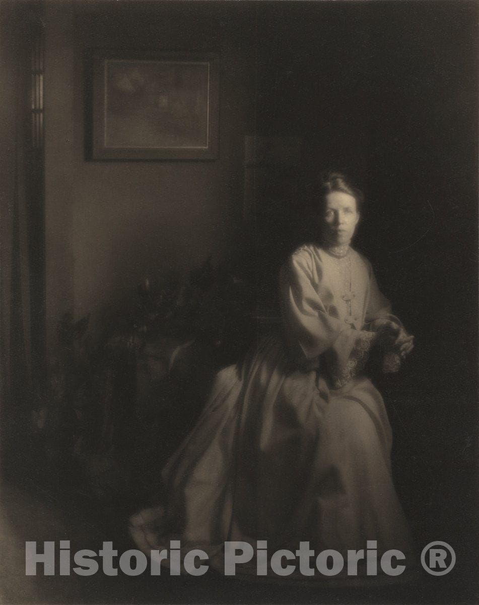 Art Print : Clarence H. White, Mrs. White - in The Studio, 1907 - Vintage Wall Art