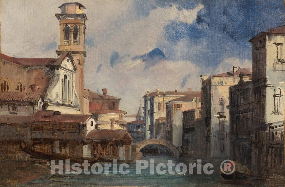 Art Print : Jules-Romain Joyant, The Church of San Trovaso, Venice, c. 1830 - Vintage Wall Art