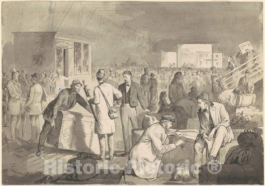 Art Print : James Wells Champney, Customs Shed, 1875-1876 - Vintage Wall Art