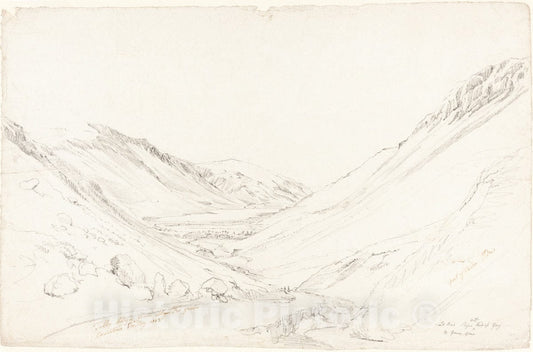 Art Print : Cornelius Varley, Tally Llyn from Llyn Trigrain, 1803 - Vintage Wall Art