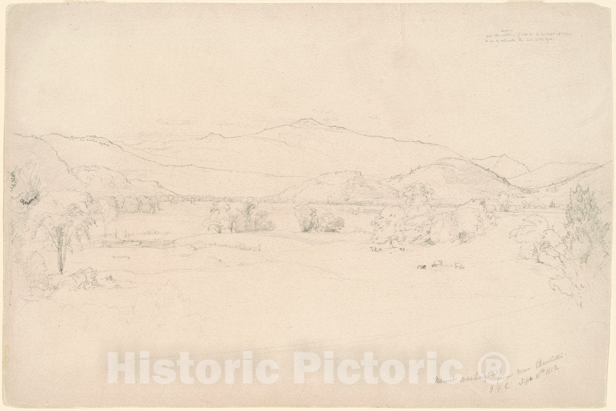 Art Print : Jasper Francis Cropsey, Study for View of Mt. Washington, 1852 - Vintage Wall Art