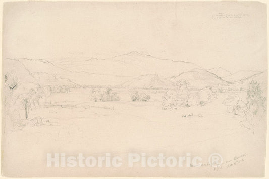 Art Print : Jasper Francis Cropsey, Study for View of Mt. Washington, 1852 - Vintage Wall Art