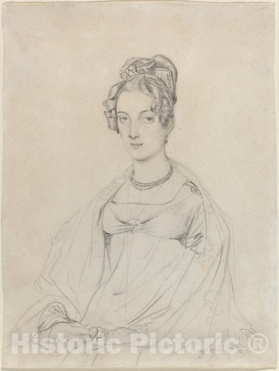 Art Print : Auguste-Dominique Ingres, Mrs. Edward Dodwell, c.1817 - Vintage Wall Art